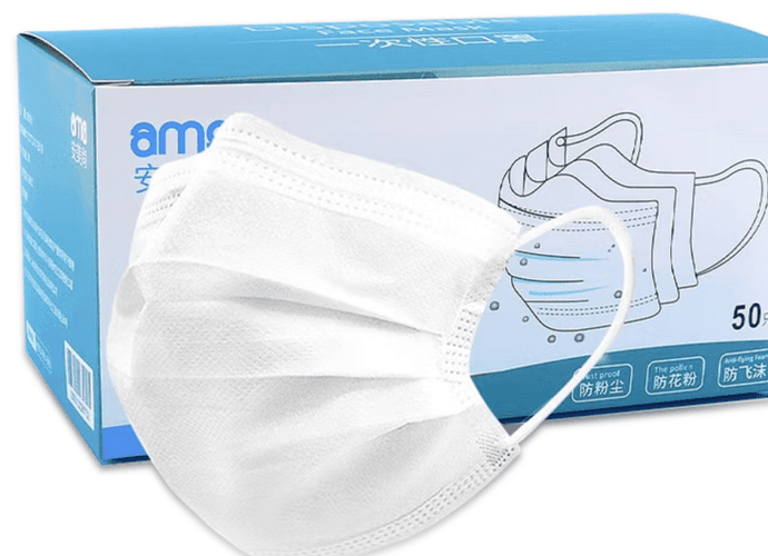 Khẩu trang phẳng dùng 1 lần A103 AMS